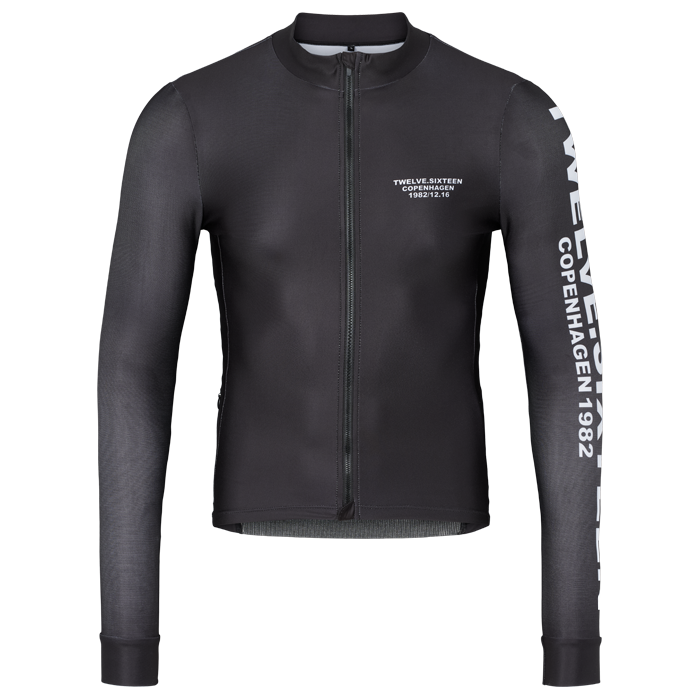 Black Men's Long Jersey with branding on sleeves 