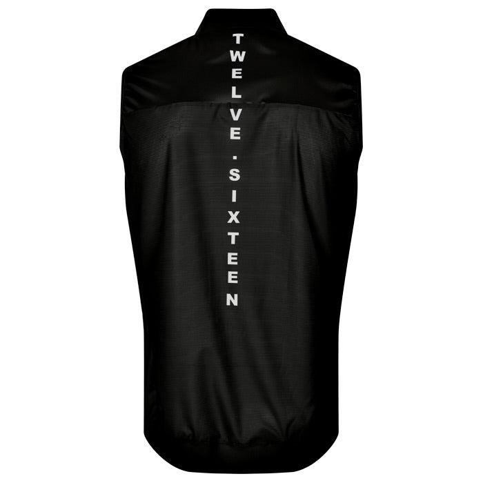 Black Gilet with 'TWELVE SIXTEEN' 