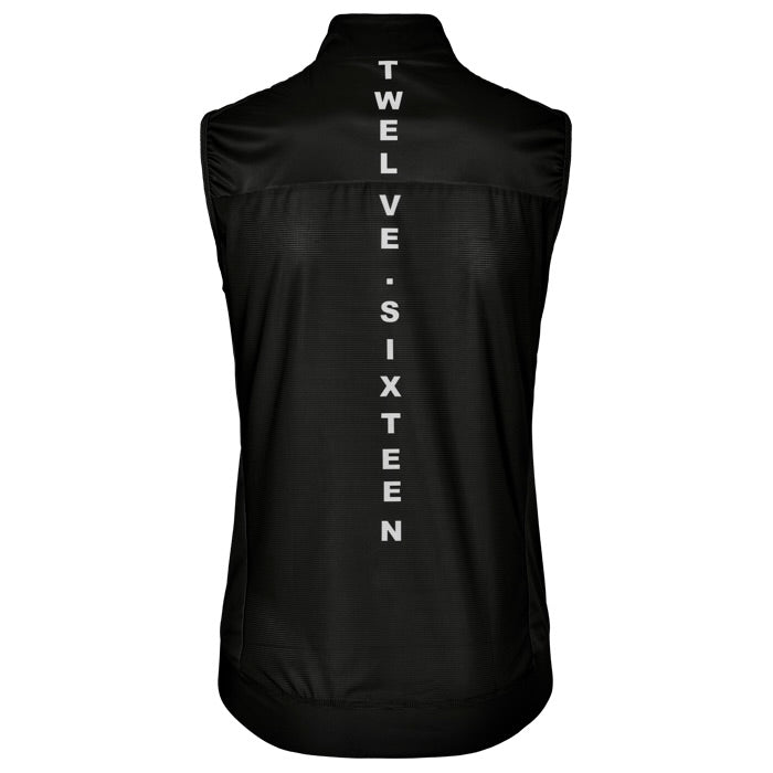 Black Women's Giletshirt with 'TWELVE SIXTEEN' logo 